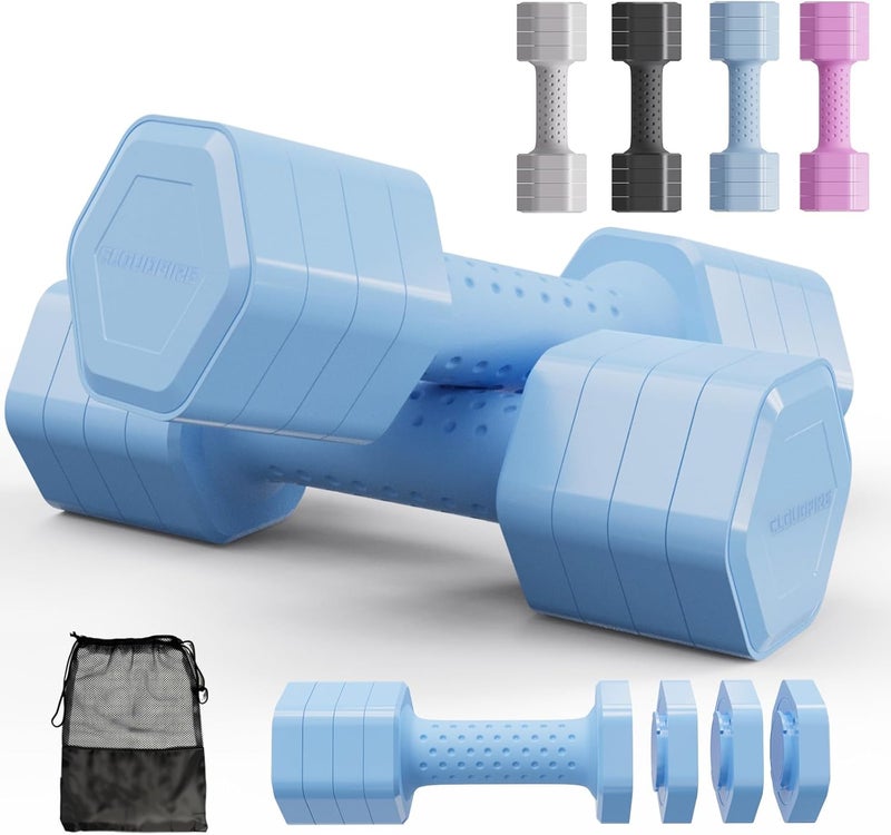 Cloud Fire Adjustable Dumbbell Set of 2, 4 in 1 Free Weights Dumbbells Set, Hand Weights for Women at Home, 5 lb Dumbbells Set with Non-slip Comfort Handle for Home Gym Exercise Workout Training - Image 1